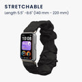 kwmobile Ersatz Armband kompatibel mit Huawei Band 11 / Band 11 Pro - Smartwatch Scrunchie Haargummi Design Schwarz - Innenmaße Schwarz