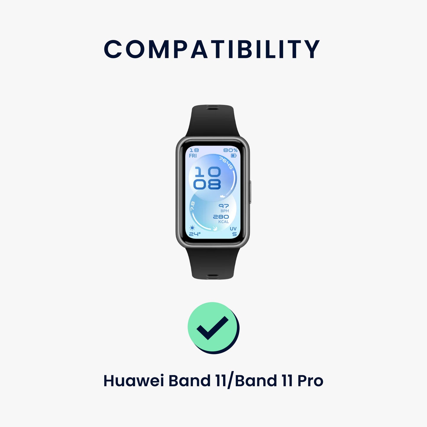 kwmobile Ersatz Armband kompatibel mit Huawei Band 11 / Band 11 Pro - Smartwatch Scrunchie Haargummi Design Altrosa - Innenmaße Altrosa