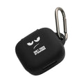 kwmobile Design Schutzhülle für Anker Soundcore P30i Hülle - TPU Silikon Case für Kopfhörer Ladecase - stoßfestes Cover mit Karabiner - Weiß Schwarz Schwarz Weiß  [dsg01]