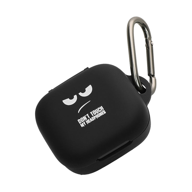 kwmobile Design Schutzhülle für Anker Soundcore P30i Hülle - TPU Silikon Case für Kopfhörer Ladecase - stoßfestes Cover mit Karabiner - Weiß Schwarz Schwarz Weiß  [dsg01]
