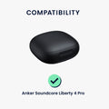 kwmobile Design Schutzhülle für Anker Soundcore Liberty 4 Pro Hülle - TPU Silikon Case für Kopfhörer Ladecase - stoßfestes Cover mit Karabiner - Weiß Schwarz Schwarz Weiß  [dsg01]