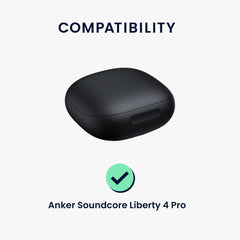 kwmobile Design Schutzhülle für Anker Soundcore Liberty 4 Pro Hülle - TPU Silikon Case für Kopfhörer Ladecase - stoßfestes Cover mit Karabiner - Weiß Schwarz Schwarz Weiß  [dsg01]