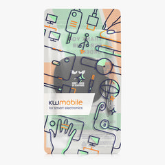 kwmobile Design Schutzhülle für Anker Soundcore Liberty 4 Pro Hülle - TPU Silikon Case für Kopfhörer Ladecase - stoßfestes Cover mit Karabiner - Weiß Schwarz Schwarz Weiß  [dsg01]