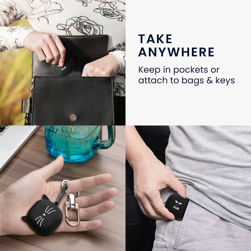 kwmobile Design Schutzhülle für Anker Soundcore Liberty 4 Pro Hülle - TPU Silikon Case für Kopfhörer Ladecase - stoßfestes Cover mit Karabiner - Weiß Schwarz Schwarz Weiß  [dsg01]