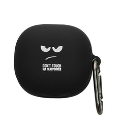 kwmobile Design Schutzhülle für Anker Soundcore Liberty 4 Pro Hülle - TPU Silikon Case für Kopfhörer Ladecase - stoßfestes Cover mit Karabiner - Weiß Schwarz Schwarz Weiß  [dsg01]