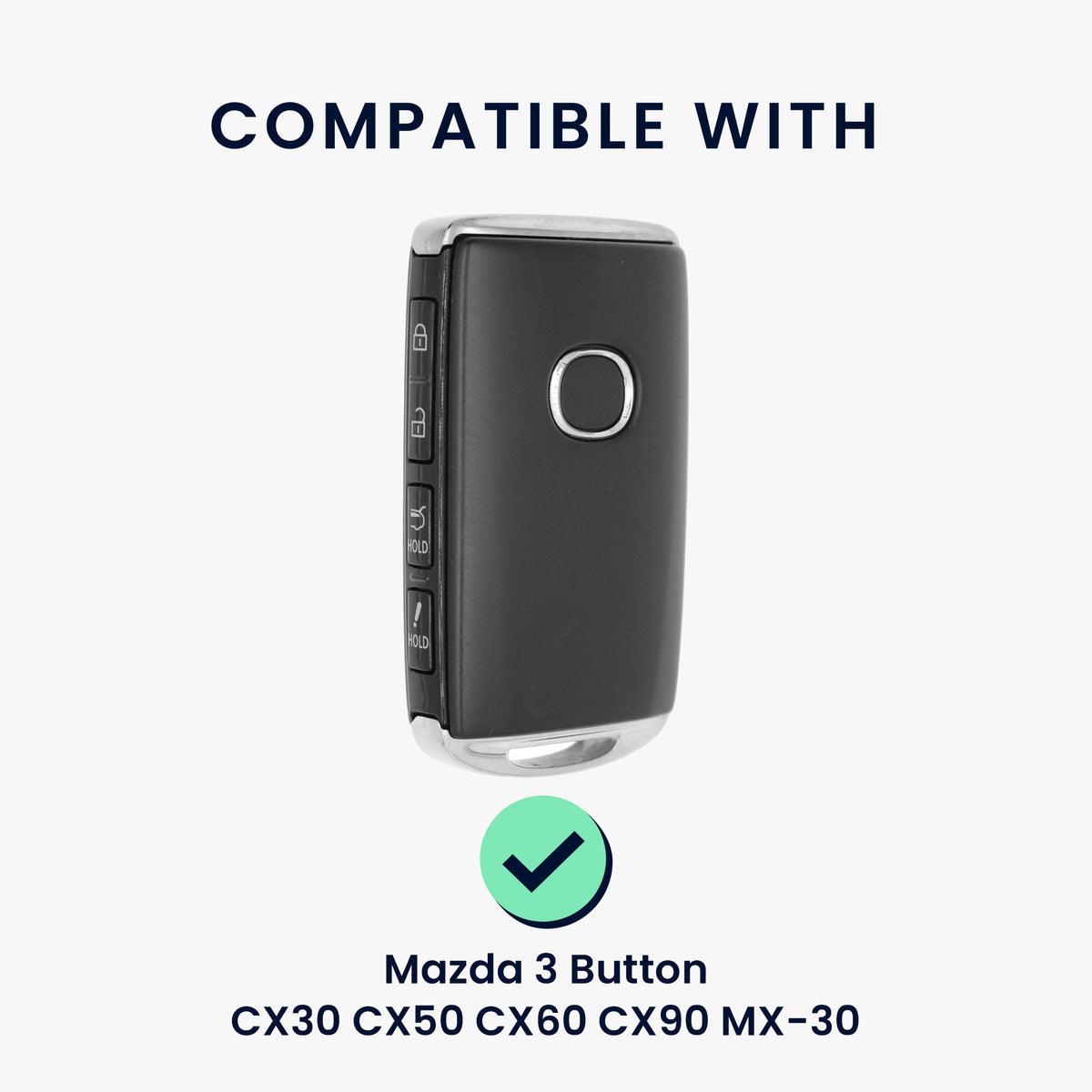 kwmobile Autoschlüssel Hülle kompatibel mit Mazda 3-Tasten CX30 CX50 CX60 CX90 MX-30 Hülle - TPU Schlüsselhülle - Schlüssel Cover in Schwarz - Mit Schlüsselring Schwarz