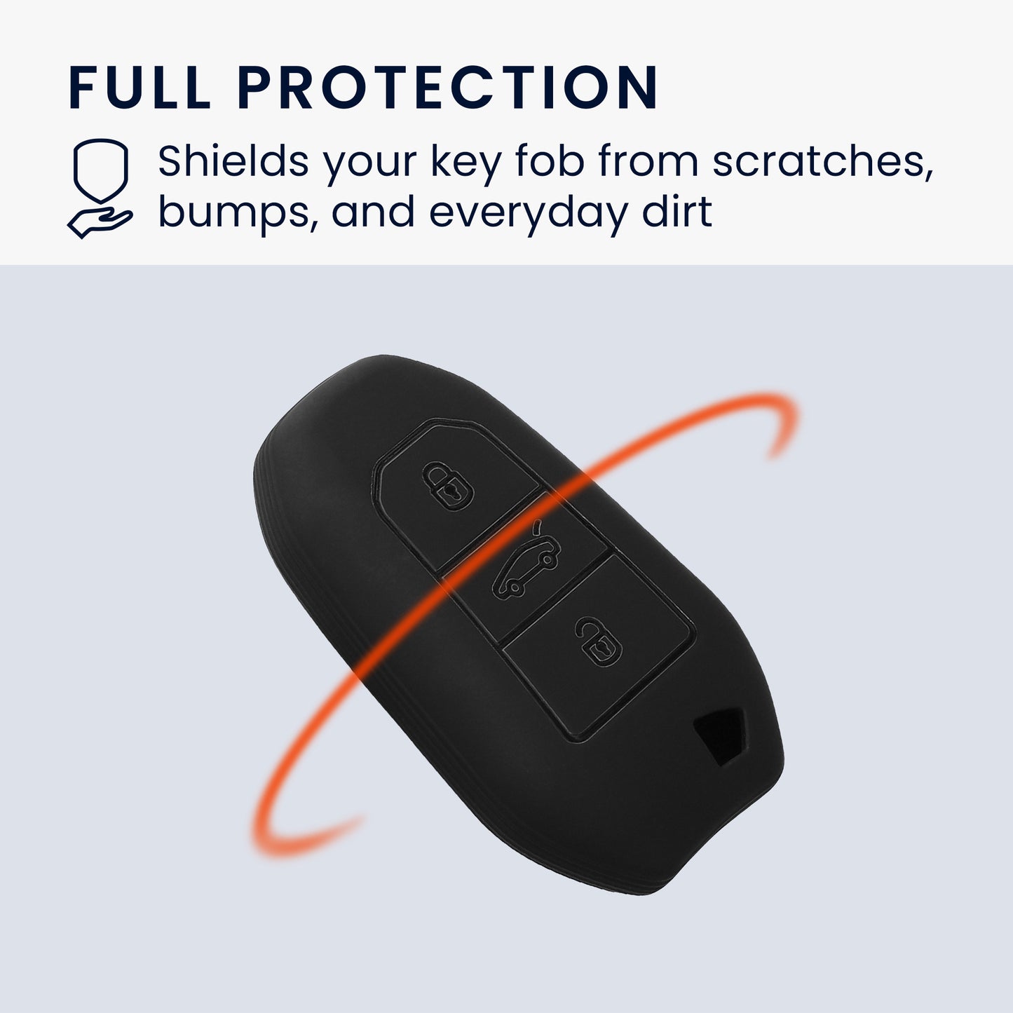 kwmobile Autoschlüssel Hülle kompatibel mit Peugeot Citroen 3-Tasten Smartkey Autoschlüssel (nur Keyless Go) Hülle - TPU Schlüsselhülle - Schlüssel Cover in Schwarz - Mit Schlüsselring Schwarz