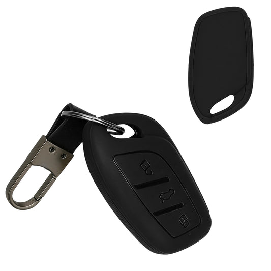 kwmobile Autoschlüssel Hülle kompatibel mit MG 3-Tasten ZS MG4 MG5 MG6 Hülle - TPU Schlüsselhülle - Schlüssel Cover in Schwarz - Mit Schlüsselring Schwarz
