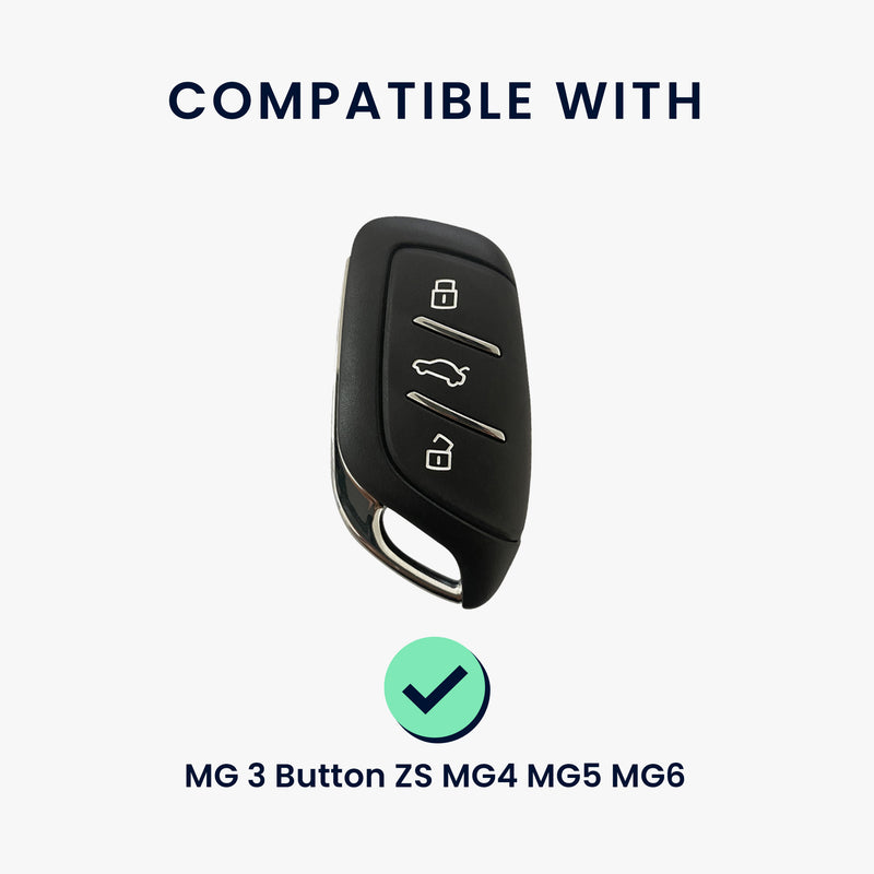 kwmobile Autoschlüssel Hülle kompatibel mit MG 3-Tasten ZS MG4 MG5 MG6 Hülle - TPU Schlüsselhülle - Schlüssel Cover in Schwarz - Mit Schlüsselring Schwarz