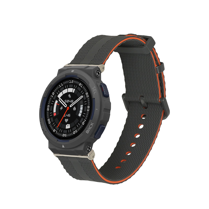 kwmobile Silikon Uhrenarmband für Amazfit Active Edge (A2212) Armband - Ersatzarmband für Fitnesstracker - Wechselarmband Smartwatch - Schwarz Orange Schwarz
