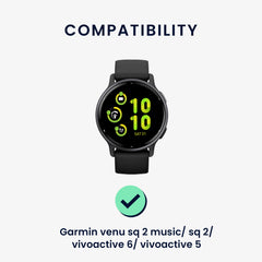 kwmobile Silikon Uhrenarmband für Garmin Venu Sq 2 Music / Sq 2 / Vivoactive 6 / Vivoactive 5 Armband - Ersatzarmband für Fitnesstracker - Wechselarmband Smartwatch - Altrosa Altrosa