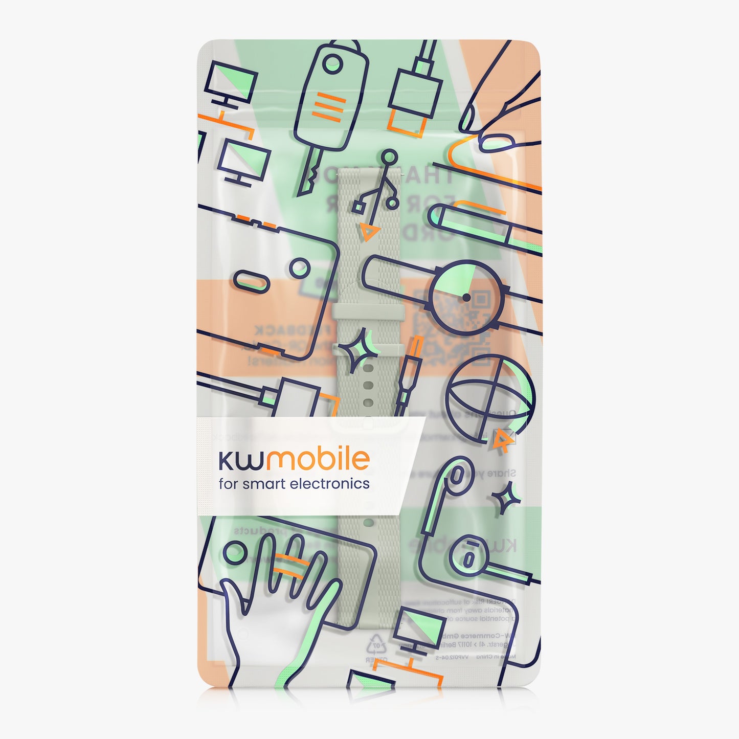 kwmobile Silikon Uhrenarmband für Garmin Venu Sq 2 Music / Sq 2 / Vivoactive 6 / Vivoactive 5 Armband - Ersatzarmband für Fitnesstracker - Wechselarmband Smartwatch - Pastellgrün Pastellgrün
