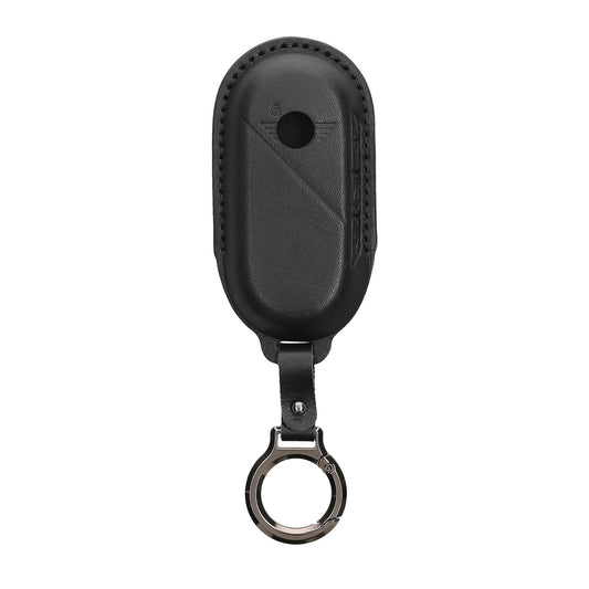 BMW Mini Cooper U25 J01 J05 F65 F66 2024-2026 Echtleder Schlüsselhülle mit Schlüsselring Schwarz