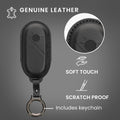 kwmobile Schlüsselhülle für BMW Mini Cooper U25 J01 J05 F65 F66 2024-2026 Hülle Leder - Autoschlüssel Schlüssel Hülle - Schlüsselcover Schlüsselschutz in Schwarz Schwarz