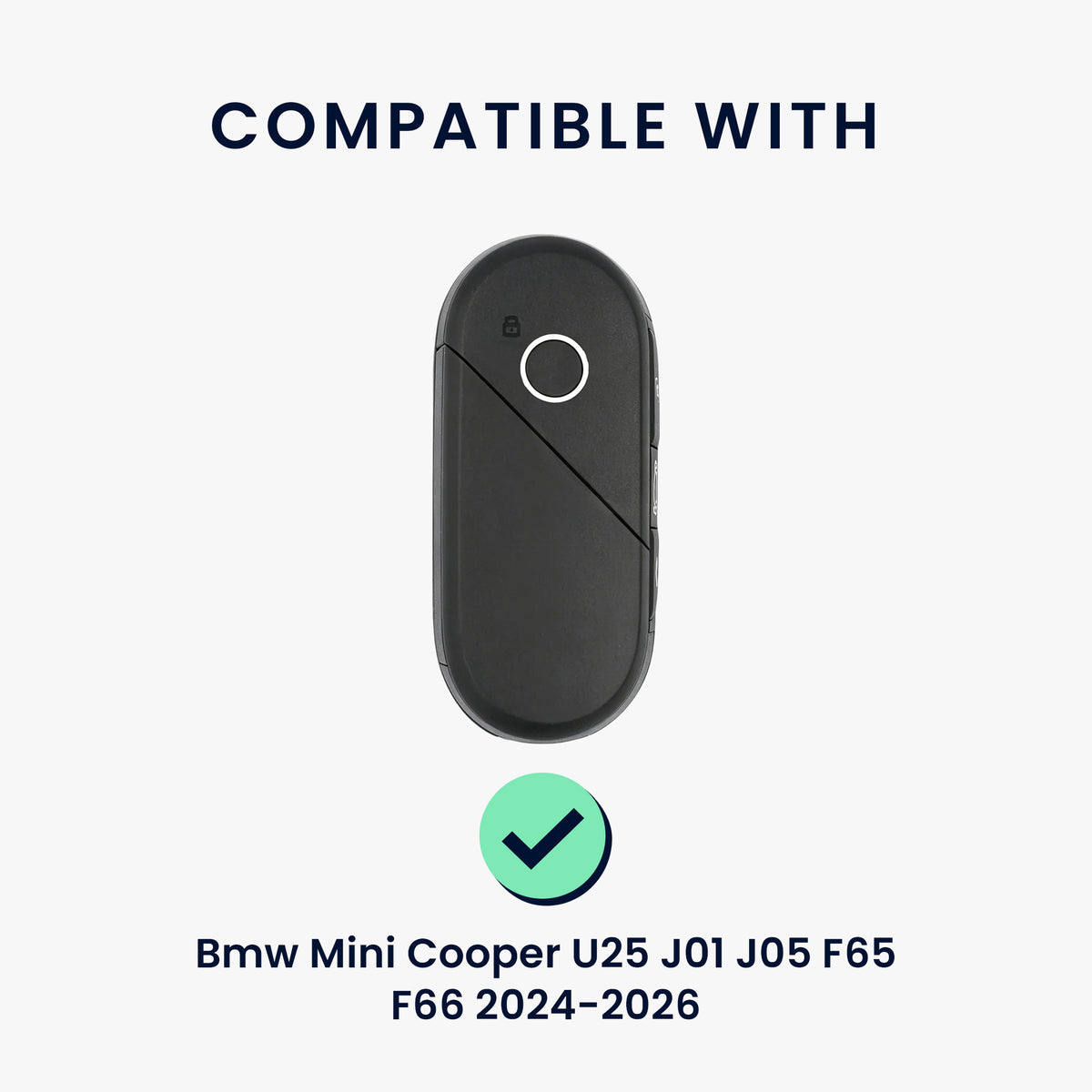 kwmobile Schlüsselhülle für BMW Mini Cooper U25 J01 J05 F65 F66 2024-2026 Hülle Leder - Autoschlüssel Schlüssel Hülle - Schlüsselcover Schlüsselschutz in Schwarz Schwarz