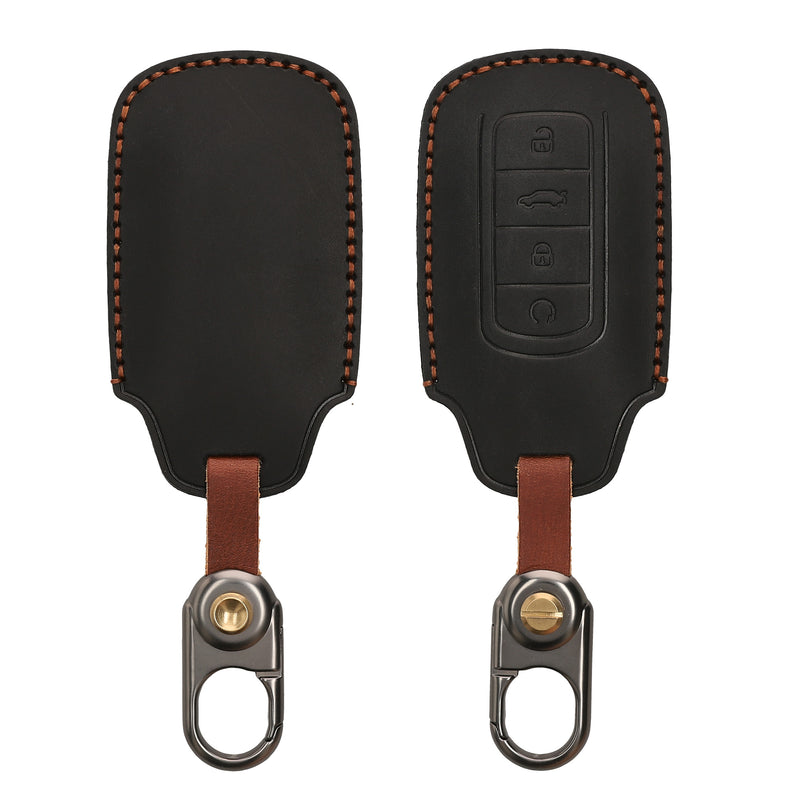 kwmobile Leder Autoschlüssel Hülle kompatibel mit Chery Omoda C5 / Jaecoo 7 / Tiggo 7 Pro 8 Pro / Arrizo 5 Schlüsselhülle - Schlüssel Tasche Schwarz Schwarz