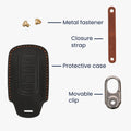 kwmobile Leder Autoschlüssel Hülle kompatibel mit Chery Omoda C5 / Jaecoo 7 / Tiggo 7 Pro 8 Pro / Arrizo 5 Schlüsselhülle - Schlüssel Tasche Schwarz Schwarz