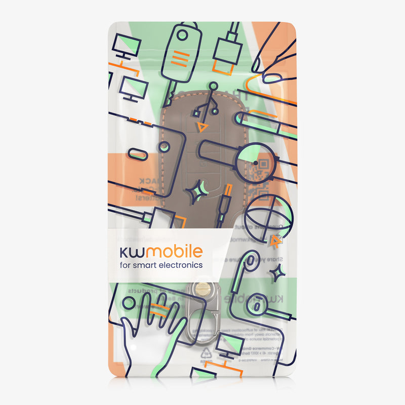 kwmobile Leder Autoschlüssel Hülle kompatibel mit Chery Omoda C5 / Jaecoo 7 / Tiggo 7 Pro 8 Pro / Arrizo 5 Schlüsselhülle - Schlüssel Tasche Braun Braun