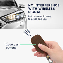 kwmobile Leder Autoschlüssel Hülle kompatibel mit Chery Omoda C5 / Jaecoo 7 / Tiggo 7 Pro 8 Pro / Arrizo 5 Schlüsselhülle - Schlüssel Tasche Braun Braun