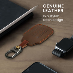 kwmobile Leder Autoschlüssel Hülle kompatibel mit Chery Omoda C5 / Jaecoo 7 / Tiggo 7 Pro 8 Pro / Arrizo 5 Schlüsselhülle - Schlüssel Tasche Braun Braun