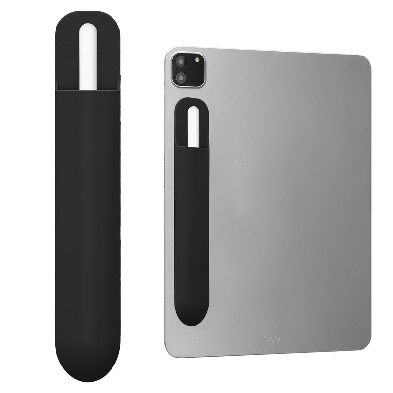 kwmobile Tablet Stifthalter für Apple Pencil Pro / Pencil 1&2 / S Pen / Stylus Hülle - selbstklebende Pencil Halterung aus Silikon - Stylus Cover in Schwarz Schwarz