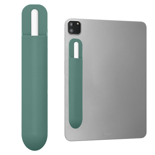 kwmobile Tablet Stifthalter für Apple Pencil Pro / Pencil 1&2 / S Pen / Stylus Hülle - selbstklebende Pencil Halterung aus Silikon - Stylus Cover in Grün Grün