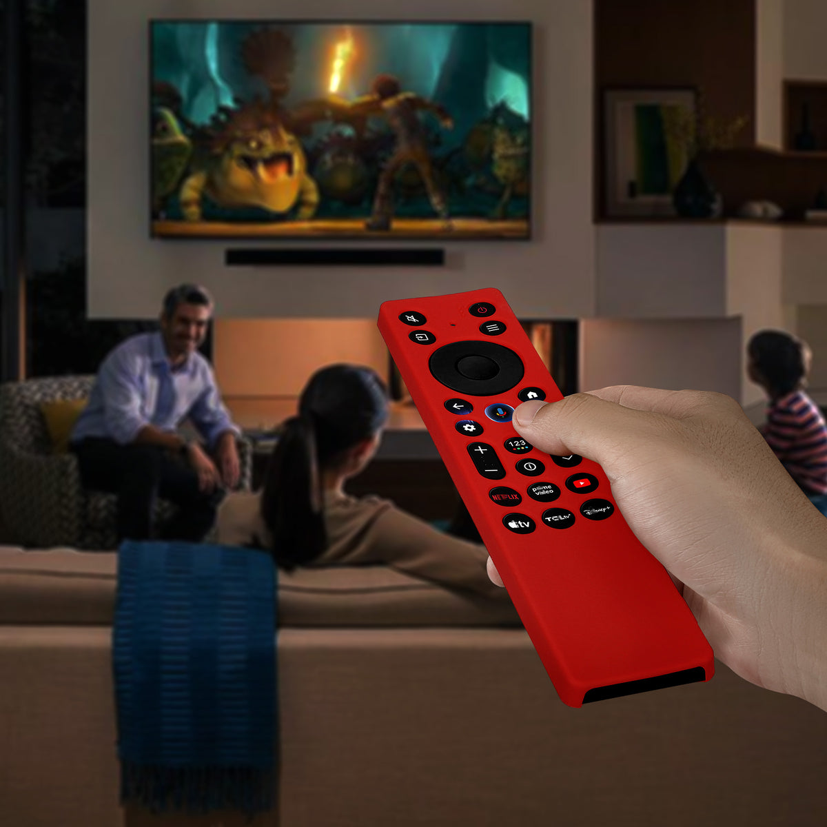 kwmobile Hülle Fernbedienung kompatibel mit TCL TCL RC923A FMB1 / RC813A FMB1 Hülle - Silikon Case für TV Zubehör in Rot Rot