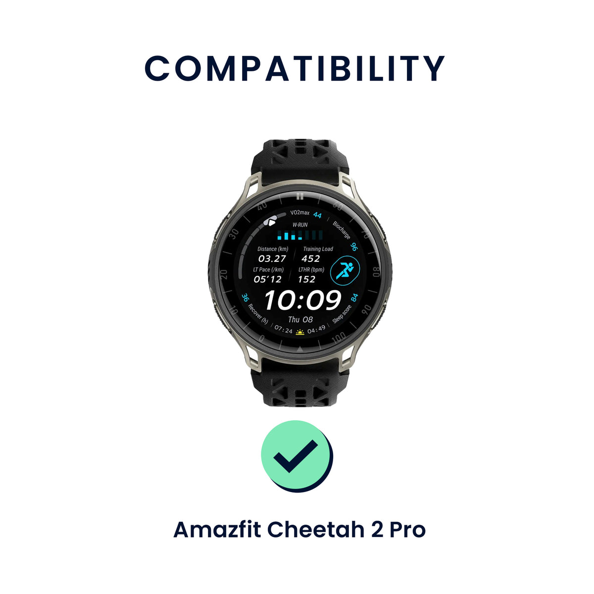 kwmobile 2x Uhrenarmband für Amazfit Cheetah 2 Pro Armband - Fitnesstracker Band Set aus TPU Silikon - Ersatzarmband Smartwatch - Schwarz Dunkelblau Schwarz  [dsg01]