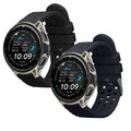 kwmobile 2x Uhrenarmband für Amazfit Cheetah 2 Pro Armband - Fitnesstracker Band Set aus TPU Silikon - Ersatzarmband Smartwatch - Schwarz Dunkelblau Schwarz  [dsg01]
