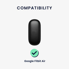 kwmobile Silikon Uhrenarmband für Google Fitbit Air Armband - Ersatzarmband für Fitnesstracker - Wechselarmband Smartwatch - Schwarz Schwarz