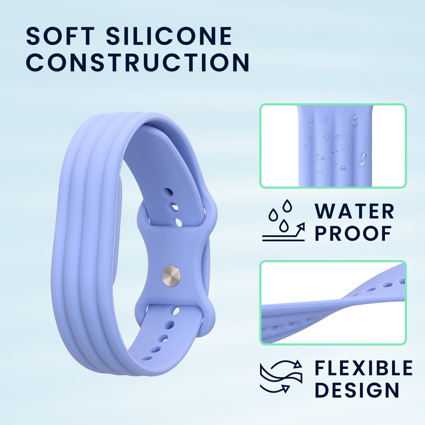 kwmobile Silikon Uhrenarmband für Google Fitbit Air Armband - Ersatzarmband für Fitnesstracker - Wechselarmband Smartwatch - Blau Blau