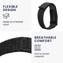 kwmobile Armband kompatibel mit Google Fitbit Air - Nylon Fitnesstracker Sportarmband Band in Schwarz - Innenmaße von Schwarz