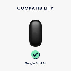 kwmobile Armband kompatibel mit Google Fitbit Air - Nylon Fitnesstracker Sportarmband Band in Schwarz - Innenmaße von Schwarz