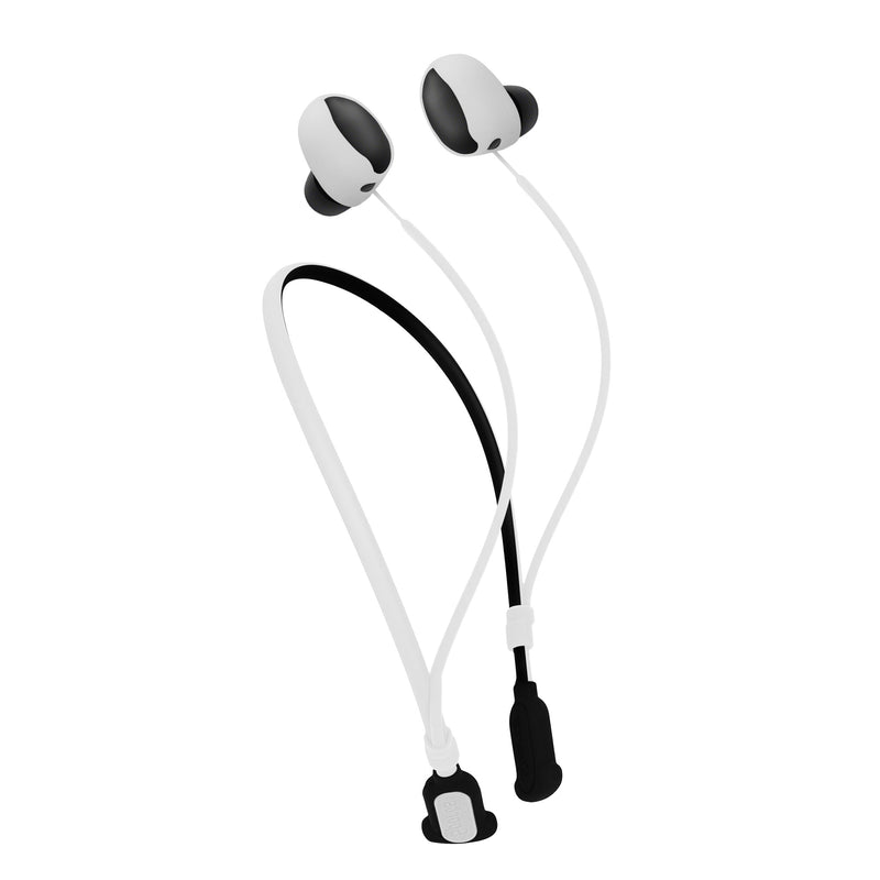 kwmobile Silikon Halteband für Sony WF-1000XM6 Halterung Jogging - in-Ear Headphones Band Strap - Kopfhörer Zubehör - Weiß Schwarz Weiß