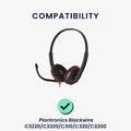 kwmobile 2x Ohr Polster für Plantronics Blackwire C3220 C3320 C310 C320 C3200 Ohrpolster - Ersatz Ohrpolster - Kopfhörer Ersatzteile - Kopfhörer Ersatzpolster für Over Ear Headphones Schwarz