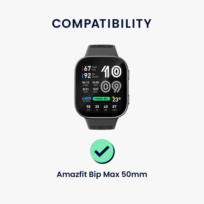 kwmobile 2x Transparente Displayschutzfolie kompatibel mit Amazfit Bip Max 50mm Folie - Schutzfolie für Fitness Tracker - robuster Displayschutz Transparent