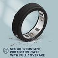 kwmobile 3x Smart Ring Protector kompatibel mit Oura Ring 5 - 10 11 12 13 Hülle - Weiches Silikon Case - Schutzhülle in Schwarz Dunkelgrau Dunkelblau Schwarz