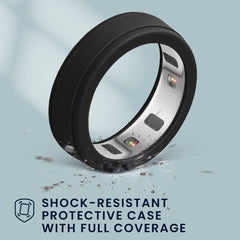 kwmobile 3x Smart Ring Protector kompatibel mit Oura Ring 5 - 10 11 12 13 Hülle - Weiches Silikon Case - Schutzhülle in Schwarz Dunkelgrau Dunkelblau Schwarz