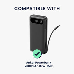 kwmobile Silikon Hülle für Anker Powerbank 20000mAh 87W Max Case - Powerbank Hülle für unterwegs - Tasche für Power Bank - Schwarz Schwarz