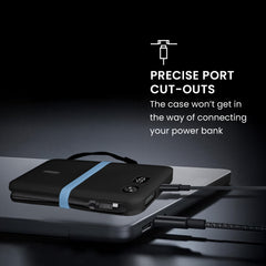 kwmobile Silikon Hülle für Anker Powerbank 20000mAh 87W Max Case - Powerbank Hülle für unterwegs - Tasche für Power Bank - Schwarz Schwarz