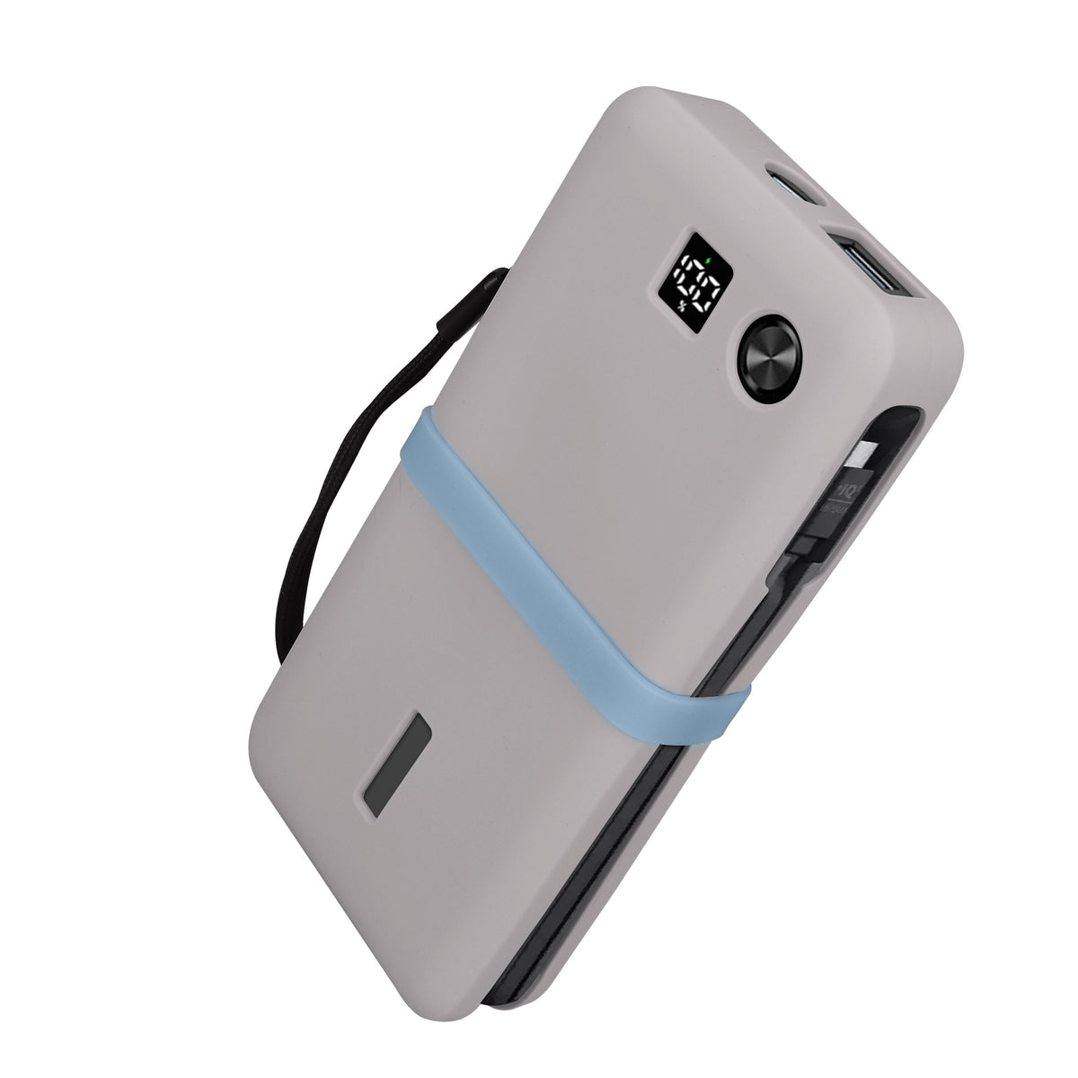 kwmobile Silikon Hülle für Anker Powerbank 20000mAh 87W Max Case - Powerbank Hülle für unterwegs - Tasche für Power Bank - Grau Grau