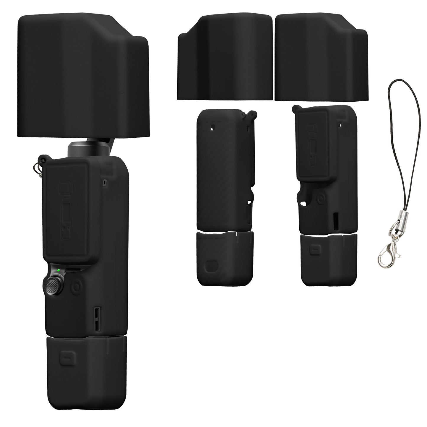 kwmobile Silikonhülle für DJI Osmo Pocket 4P Hülle - rutschfestes Cover aus Silikon für Action Cam - Schwarz Schwarz