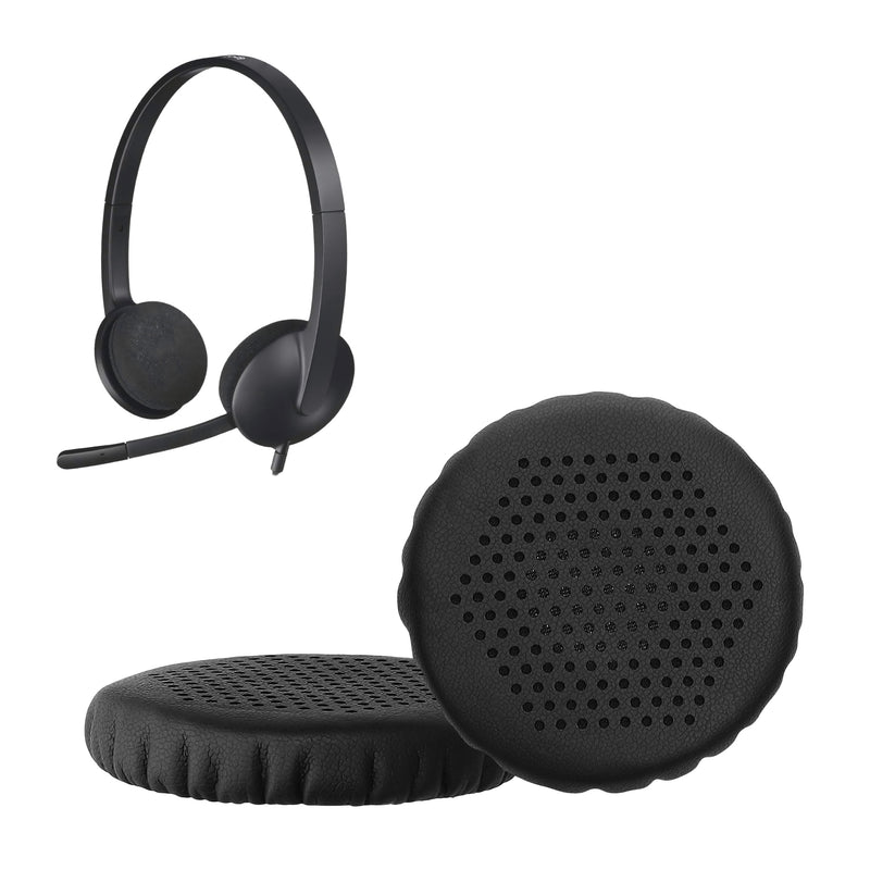 2x Logitech H330 H340 H390 H110 H111 H600 609 Kunstleder Ohrpolster Schwarz