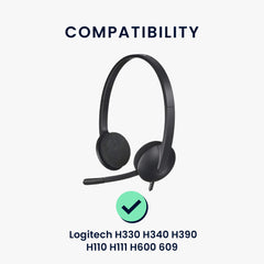 kwmobile 2x Ohr Polster für Logitech H330 H340 H390 H110 H111 H600 609 Ohrpolster - Ersatz Ohrpolster - Kopfhörer Ersatzteile - Kopfhörer Ersatzpolster für Over Ear Headphones Schwarz