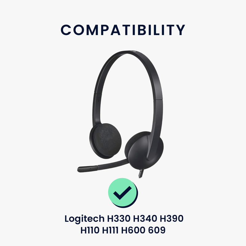 kwmobile 2x Ohr Polster für Logitech H330 H340 H390 H110 H111 H600 609 Ohrpolster - Ersatz Ohrpolster - Kopfhörer Ersatzteile - Kopfhörer Ersatzpolster für Over Ear Headphones Schwarz