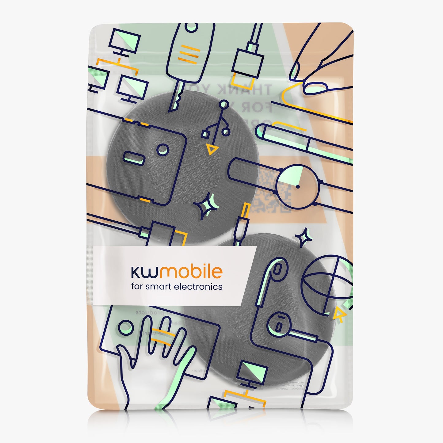kwmobile 2x Kunstleder Ohr Polster für Jabra Evolve 75 Ohrpolster - Ersatz Ohrpolster - Kopfhörer Ersatzteile - Kopfhörer Ersatzpolster mit Cooling Effekt Schwarz