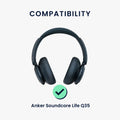 kwmobile Bügelpolster Kunstleder kompatibel mit Anker Soundcore Life Q35 - Over Ear Kopfhörer Ersatz Kopfbügel Polster Schwarz