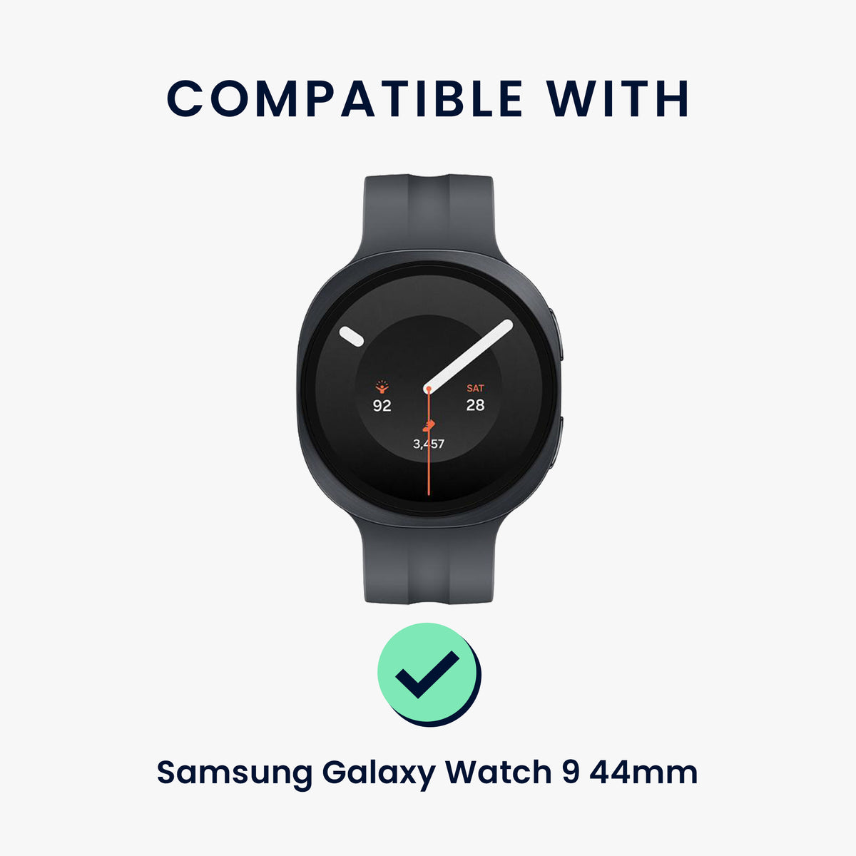 kwmobile 2x Schutzglas kompatibel mit Samsung Galaxy Watch 9 44mm Folie - Hart Glas Schutzfolie für Smartwatch - Displayschutz für Fitness Tracker Transparent Transparent