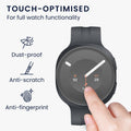 kwmobile 2x Schutzglas kompatibel mit Samsung Galaxy Watch 9 44mm Folie - Hart Glas Schutzfolie für Smartwatch - Displayschutz für Fitness Tracker Transparent Transparent