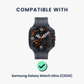 kwmobile 2x Schutzglas kompatibel mit Samsung Galaxy Watch Ultra 2 (2026) Folie - Hart Glas Schutzfolie für Smartwatch - Displayschutz für Fitness Tracker Transparent Transparent